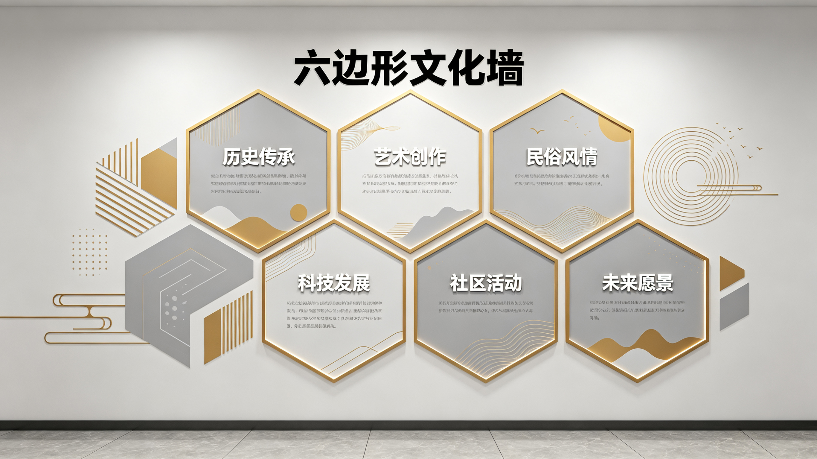遂宁企业文化墙 | 六边形信息美学